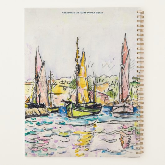 Paul Signac-Concarneau (ca.1925) schilderij Planner (Achterkant)