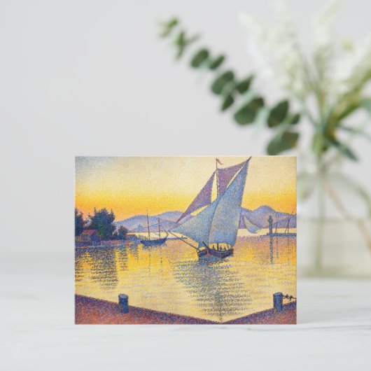 Paul Signac - De haven bij zonsondergang, Opus 236 Briefkaart (Staand voorkant)