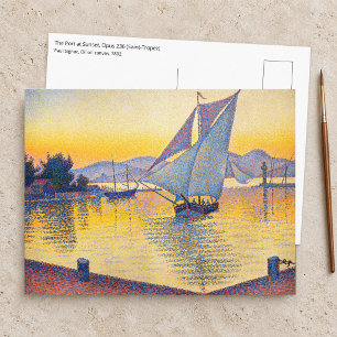 Paul Signac - De haven bij zonsondergang, Opus 236 Briefkaart
