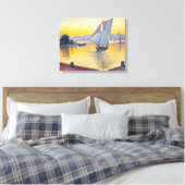 Paul Signac - De haven bij zonsondergang, Opus 236 Canvas Afdruk (Insitu (Slaapkamer))