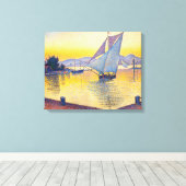 Paul Signac - De haven bij zonsondergang, Opus 236 Canvas Afdruk (Insitu (Houten vloer))