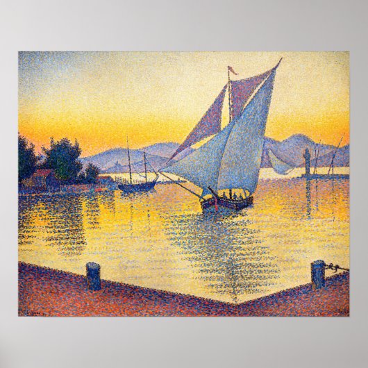 Paul Signac - De haven bij zonsondergang, Opus 236 Poster (Voorkant)