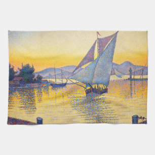 Paul Signac - De haven bij zonsondergang, Opus 236 Theedoek