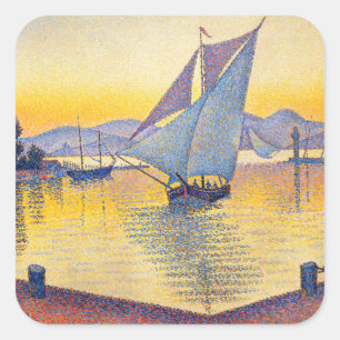 Paul Signac - De haven bij zonsondergang, Opus 236 Vierkante Sticker