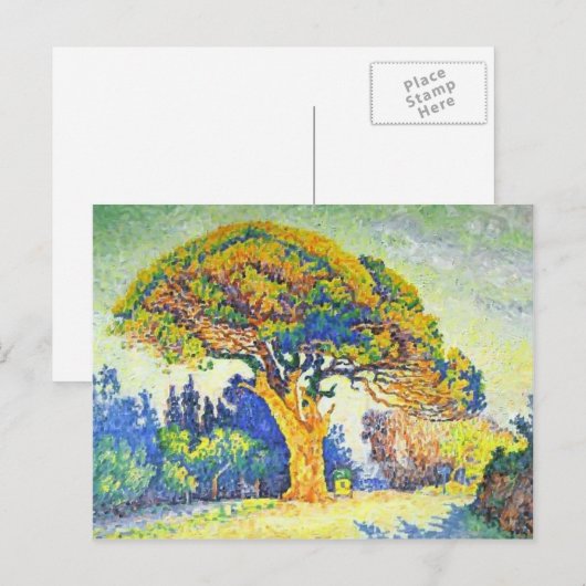 Paul Signac - De pijnboom in St. Tropez Briefkaart (Voorkant / Achterkant)
