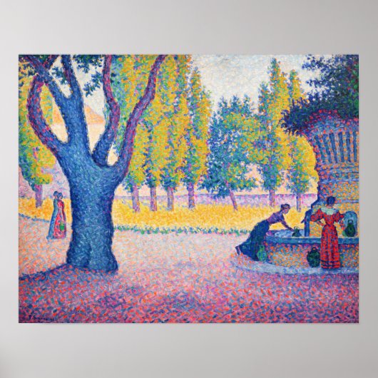 Paul Signac - Fontein des Lices, Saint-Tropez Poster (Voorkant)