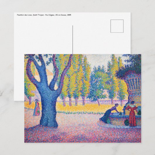 Paul Signac - Fountain des Lices, Saint-Tropez Briefkaart (Voorkant / Achterkant)
