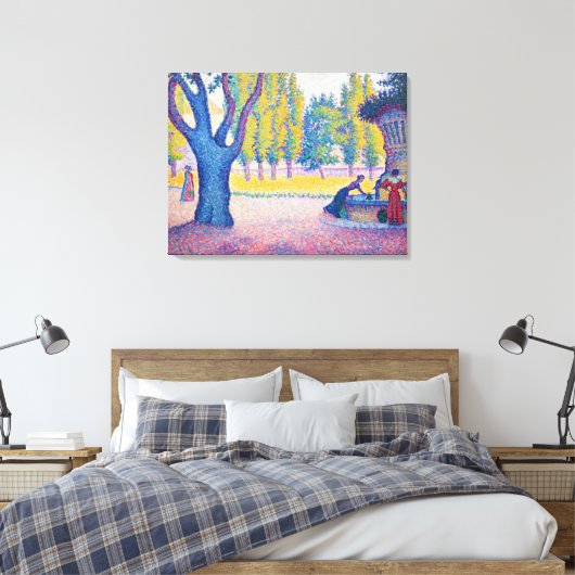 Paul Signac - Fountain des Lices, Saint-Tropez Canvas Afdruk (Insitu (Slaapkamer))