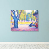Paul Signac - Fountain des Lices, Saint-Tropez Canvas Afdruk (Insitu (Houten vloer))