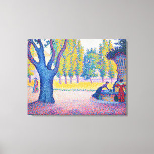 Paul Signac - Fountain des Lices, Saint-Tropez Canvas Afdruk