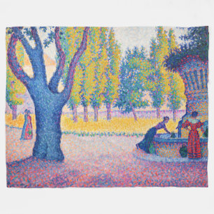 Paul Signac - Fountain des Lices, Saint-Tropez Fleece Deken