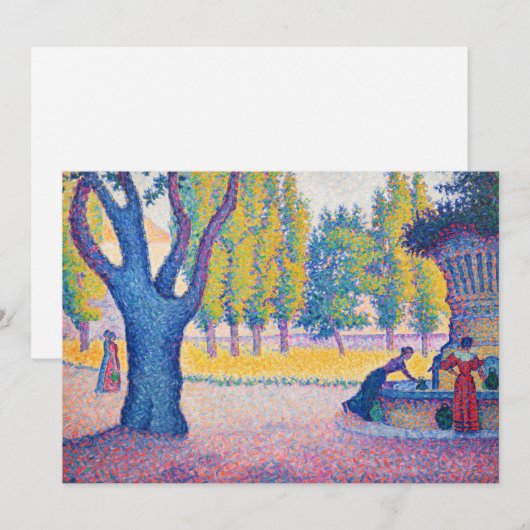 Paul Signac - Fountain des Lices, Saint-Tropez Kaart (Voorkant / Achterkant)