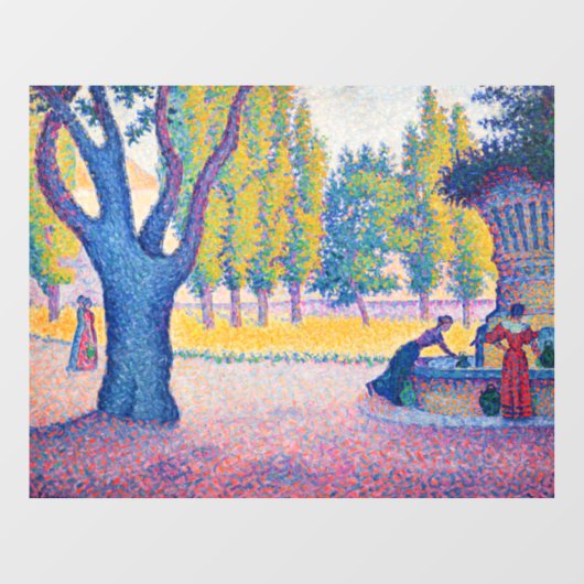 Paul Signac - Fountain des Lices, Saint-Tropez Raamsticker (Vel)