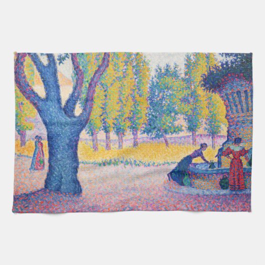 Paul Signac - Fountain des Lices, Saint-Tropez Theedoek (Horizontaal)
