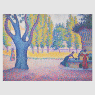 Paul Signac - Fountain des Lices, Saint-Tropez Tissuepapier