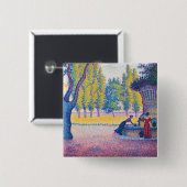 Paul Signac - Fountain des Lices, Saint-Tropez Vierkante Button 5,1 Cm (Voorkant /achterkant)