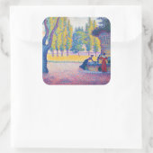 Paul Signac - Fountain des Lices, Saint-Tropez Vierkante Sticker (Tas)