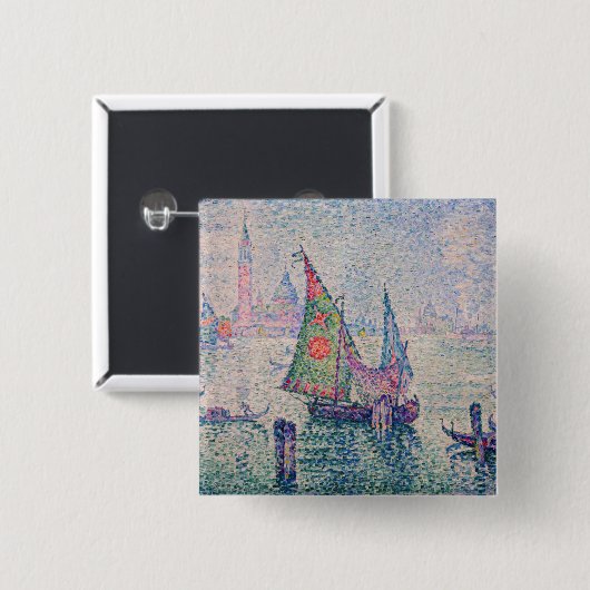 Paul Signac - Groene Sail Vierkante Button 5,1 Cm (Voorkant /achterkant)