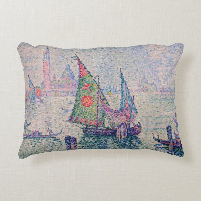 Paul Signac - Het groene zeil Accent Kussen (Voorkant)