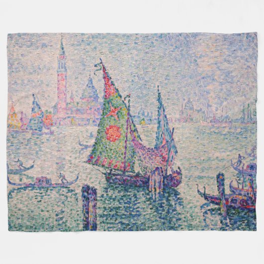 Paul Signac - Het groene zeil Fleece Deken (Voorkant (Horizontaal))