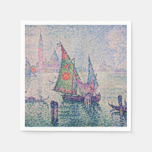 Paul Signac - Het groene zeil Servet (Voorkant)