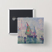 Paul Signac - Het groene zeil Vierkante Button 5,1 Cm (Voorkant /achterkant)