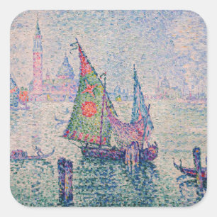 Paul Signac - Het groene zeil Vierkante Sticker