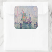Paul Signac - Het groene zeil Vierkante Sticker (Tas)