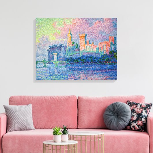 Paul Signac - Het Papal Palace, Avignon Canvas Afdruk (Insitu (Woonkamer))