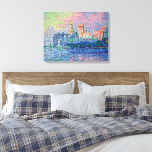 Paul Signac - Het Papal Palace, Avignon Canvas Afdruk (Insitu (Slaapkamer))