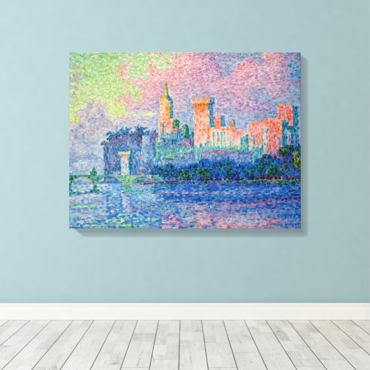 Paul Signac - Het Papal Palace, Avignon Canvas Afdruk (Insitu (Houten vloer))