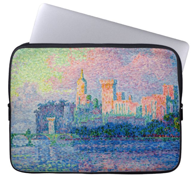 Paul Signac - Het Papal Palace, Avignon Laptop Sleeve (Voorkant)