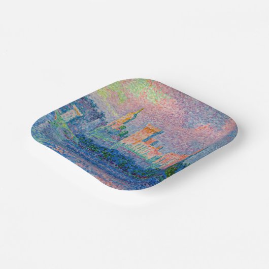 Paul Signac - Het Papal Palace, Avignon Papieren Bordje (Gebogen)