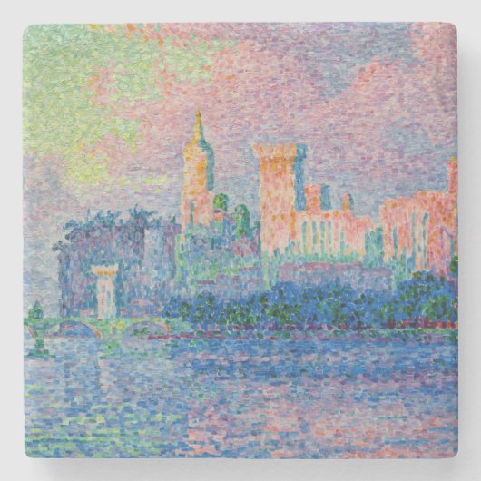 Paul Signac - Het Papal Palace, Avignon Stenen Onderzetter (Voorkant)