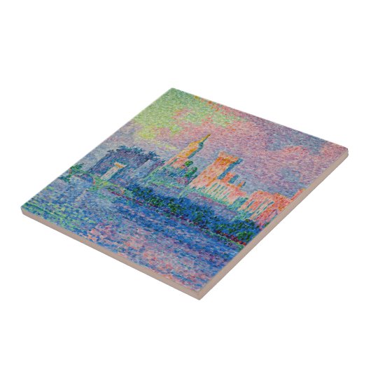 Paul Signac - Het Papal Palace, Avignon Tegeltje (Zijkant)