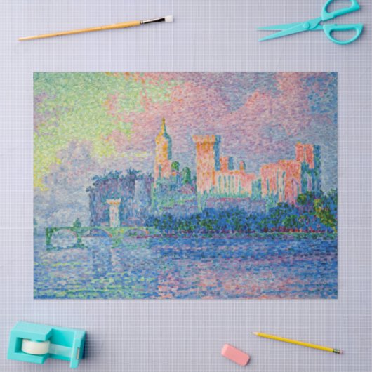 Paul Signac - Het Papal Palace, Avignon Tissuepapier (Craft)