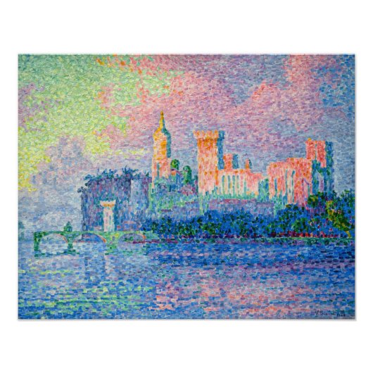 Paul Signac - Het Pauselijk Paleis, Avignon Foto Afdruk (Voorkant)