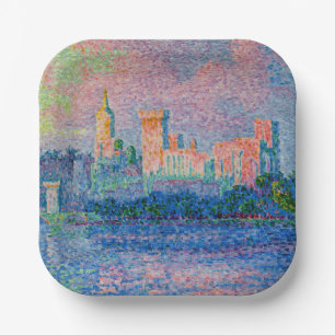 Paul Signac - Het Pauselijk Paleis, Avignon Papieren Bordje