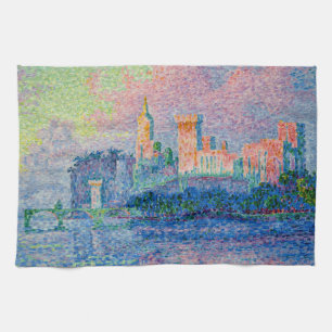 Paul Signac - Het Pauselijk Paleis, Avignon Theedoek