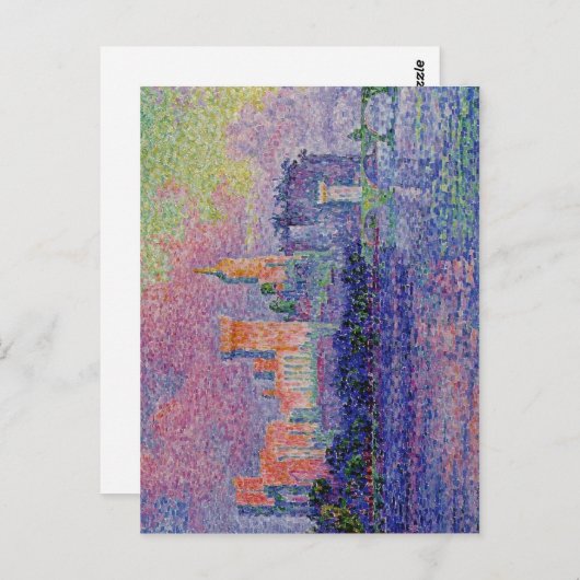 Paul Signac: Het pauselijke Paleis, Avignon, 1900 Briefkaart (Voorkant / Achterkant)