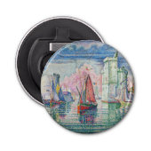 Paul Signac - Intrede van La Rochelle Harbour Button Flesopener (Voorkant)
