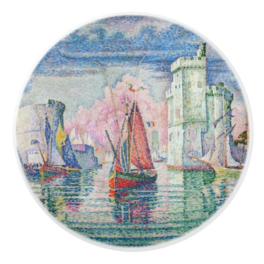 Paul Signac - Intrede van La Rochelle Harbour Keramische Knop (Voorkant)