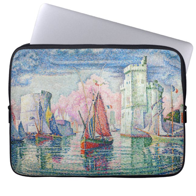 Paul Signac - Intrede van La Rochelle Harbour Laptop Sleeve (Voorkant)