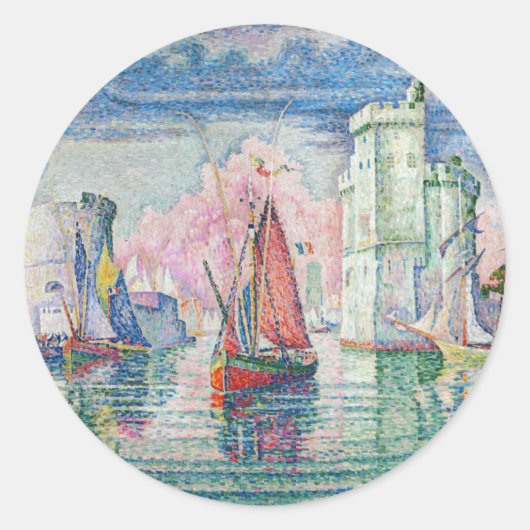 Paul Signac - Intrede van La Rochelle Harbour Ronde Sticker (Voorkant)