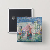 Paul Signac - Intrede van La Rochelle Harbour Vierkante Button 5,1 Cm (Voorkant /achterkant)