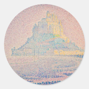 Paul Signac - Mont Saint Michel, Mist en Zon Ronde Sticker