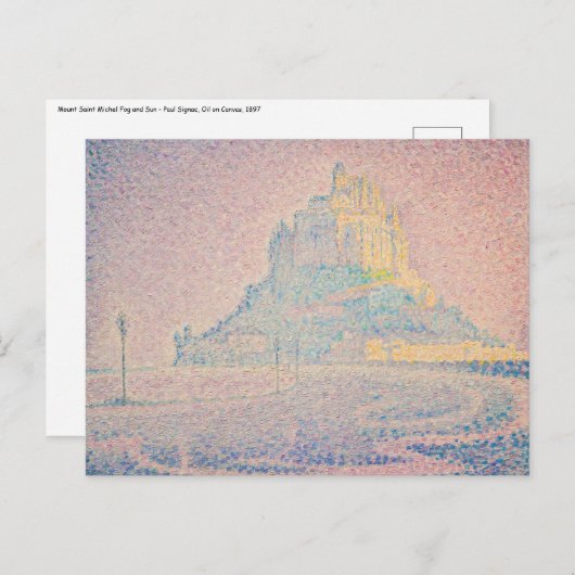 Paul Signac - Mount Saint Michel Fog en Sun Briefkaart (Voorkant / Achterkant)
