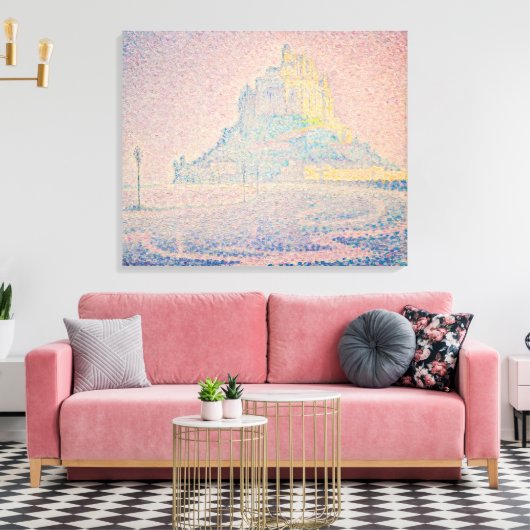 Paul Signac - Mount Saint Michel Fog en Sun Canvas Afdruk (Insitu (Woonkamer))