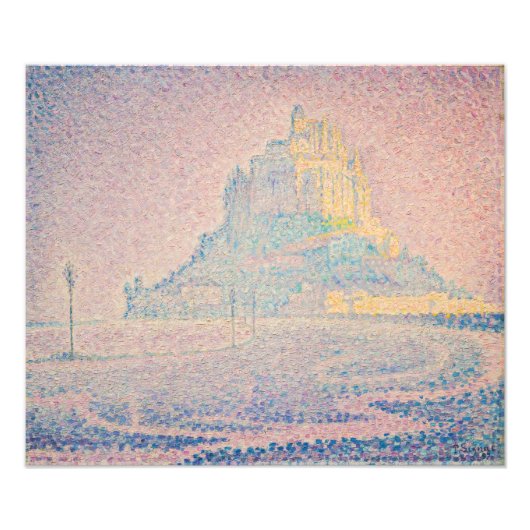 Paul Signac - Mount Saint Michel Fog en Sun Foto Afdruk (Voorkant)