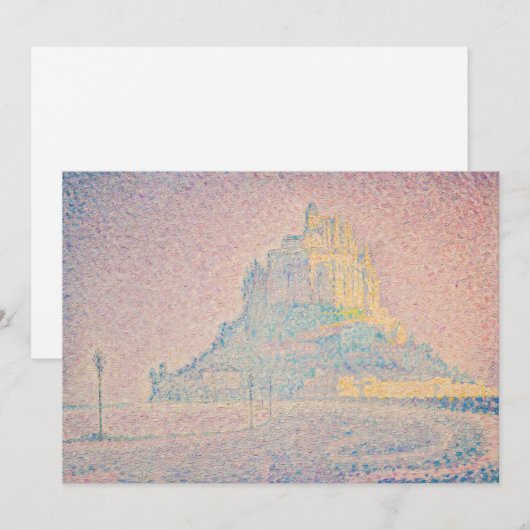 Paul Signac - Mount Saint Michel Fog en Sun Kaart (Voorkant / Achterkant)